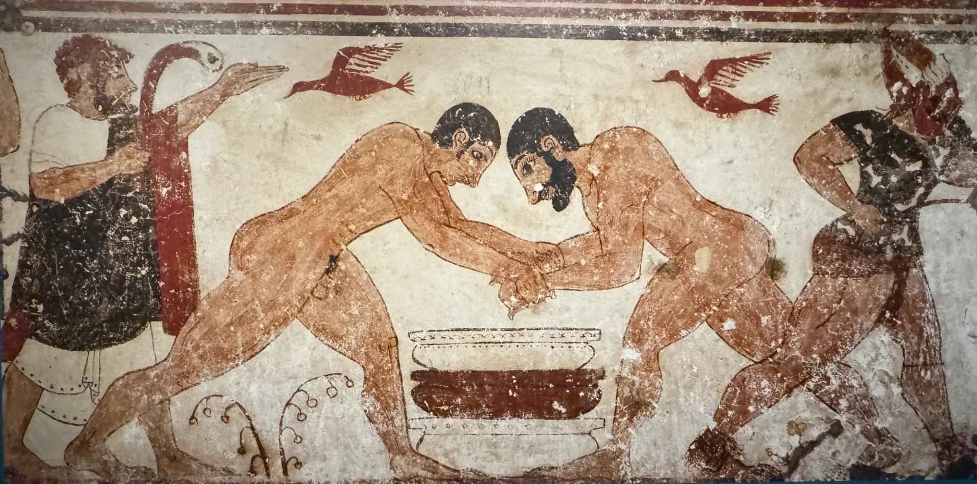 Lutteurs tombe des augures 530 av jc